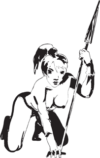 Sexy warrior girl decal 47